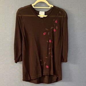 Oscar dela renta 2X embroidered beaded sweater